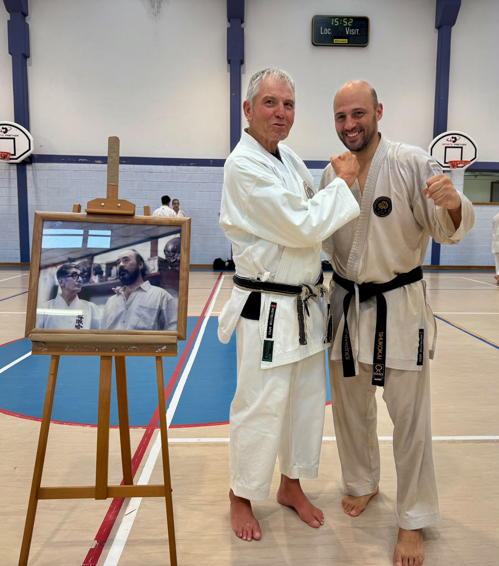 Sensei Carlos Marques com o Shihan Marcelo Azevedo em Condeixa